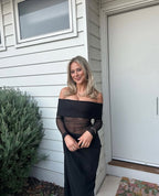 Yasmin Off-Shoulder Maxi Dress in Black