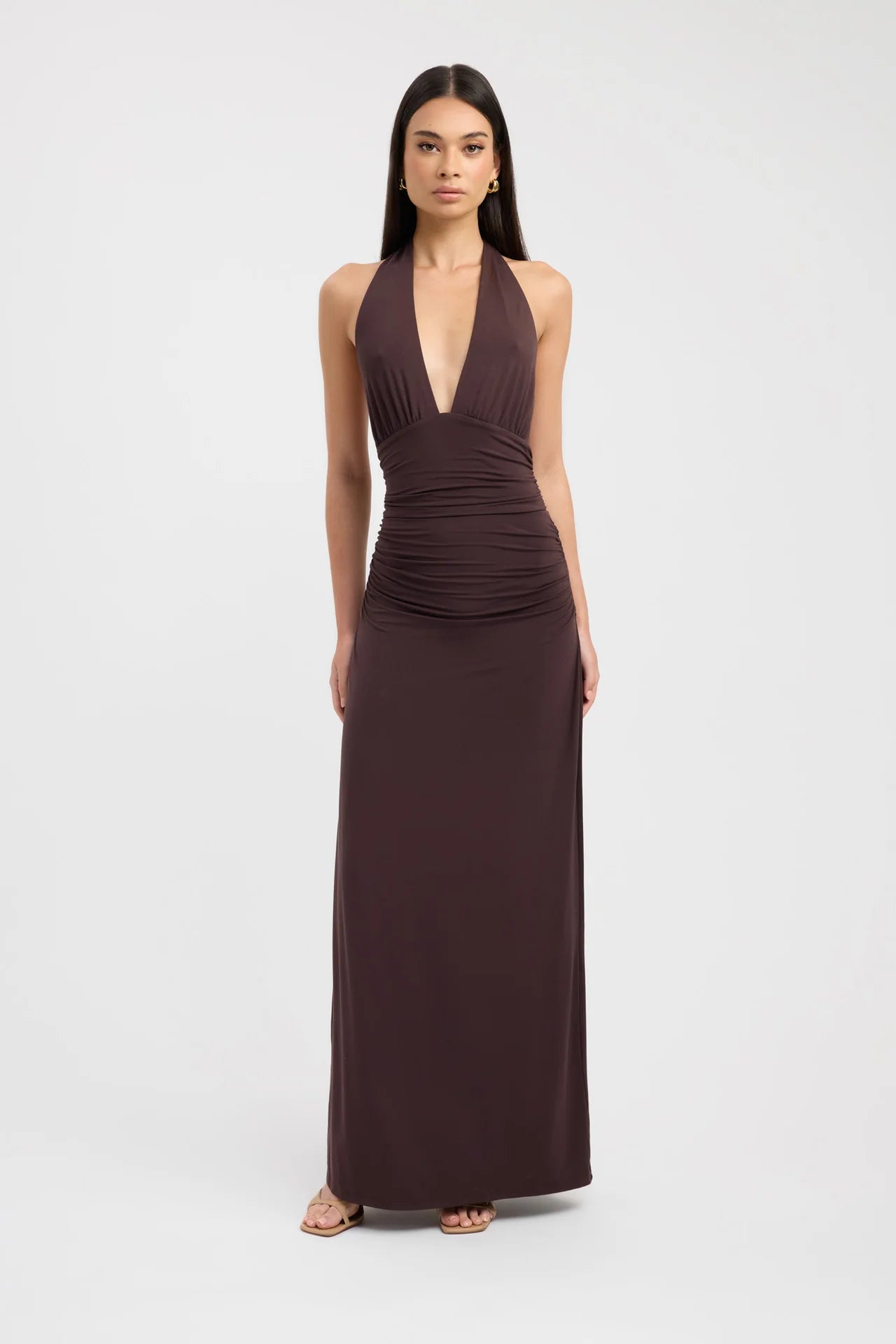 Leni Maxi Dress in Dark Mahogany
