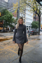 Sleeve Mini Dress in Slate Grey