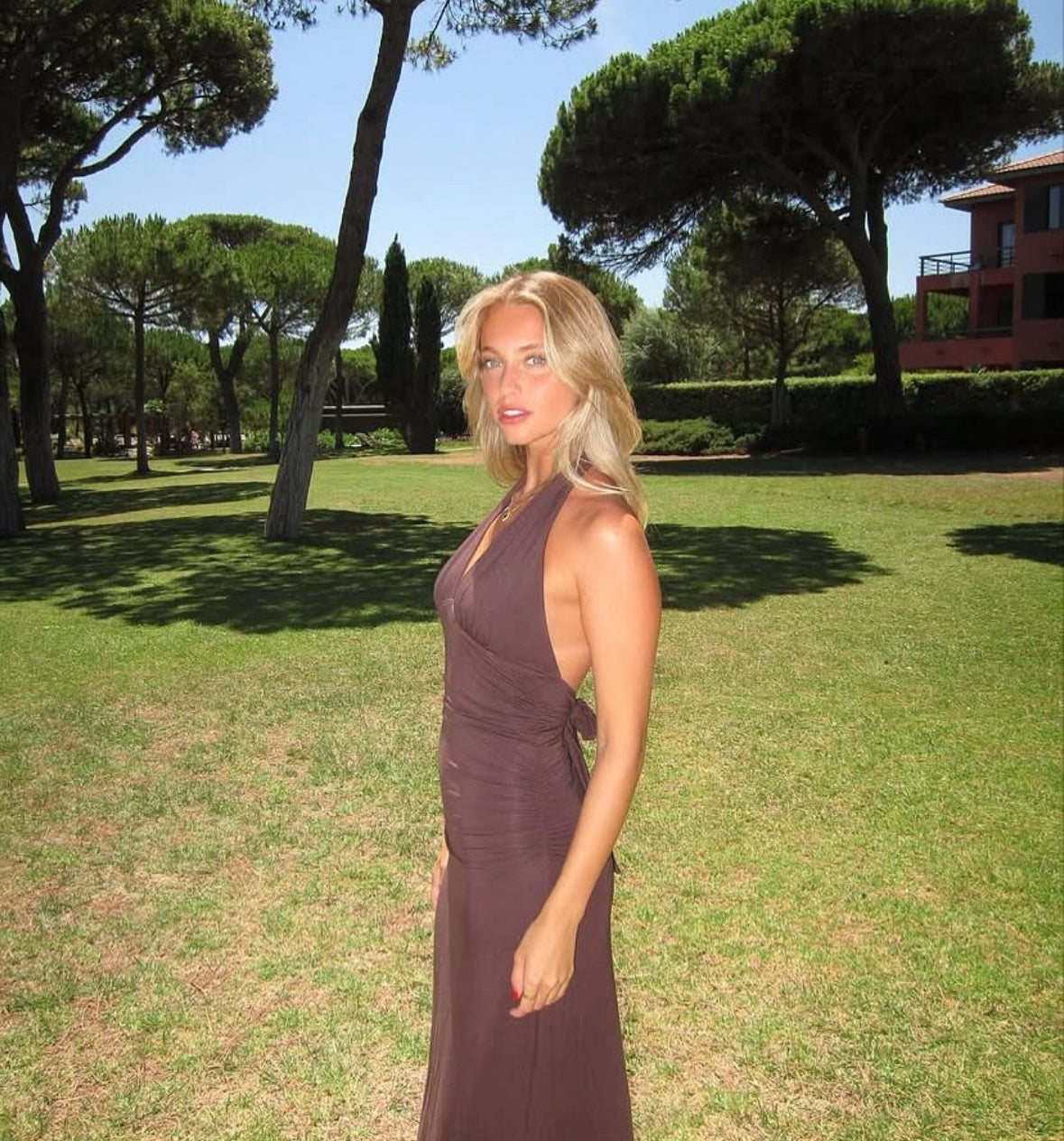 Leni Maxi Dress in Dark Mahogany