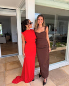 Neon Maxi Dress Red