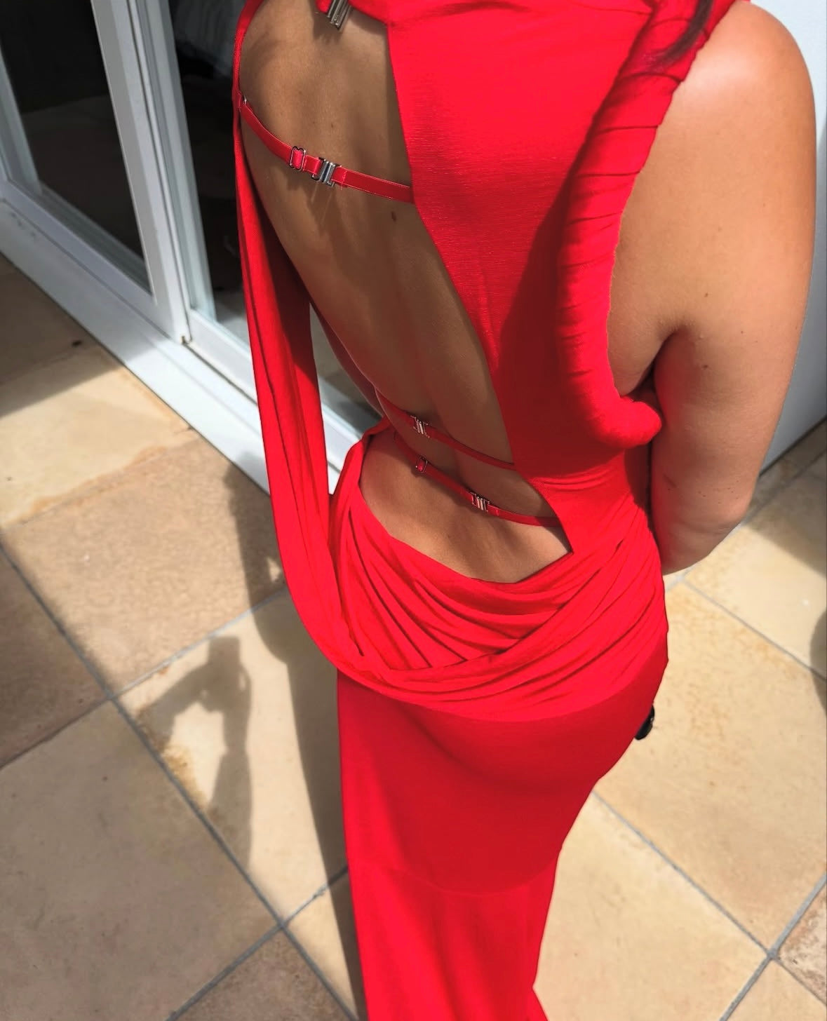 Neon Maxi Dress Red