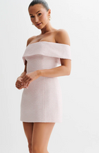 Helana Tweed Off Shoulder Mini