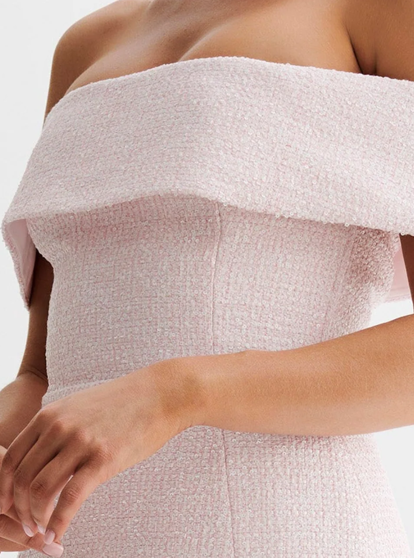 Helana Tweed Off Shoulder Mini