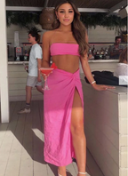 Kaia Crop & Skirt in Candy Pink