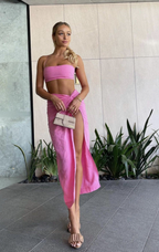 Kaia Crop & Skirt in Candy Pink